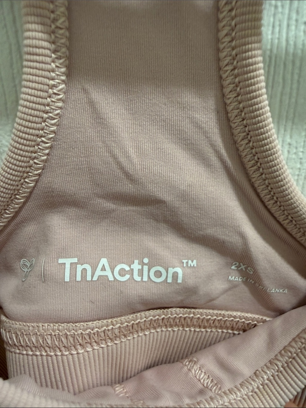 Aritzia Blush Ribbed Racerback Sports Bra - Picture 2 of 3